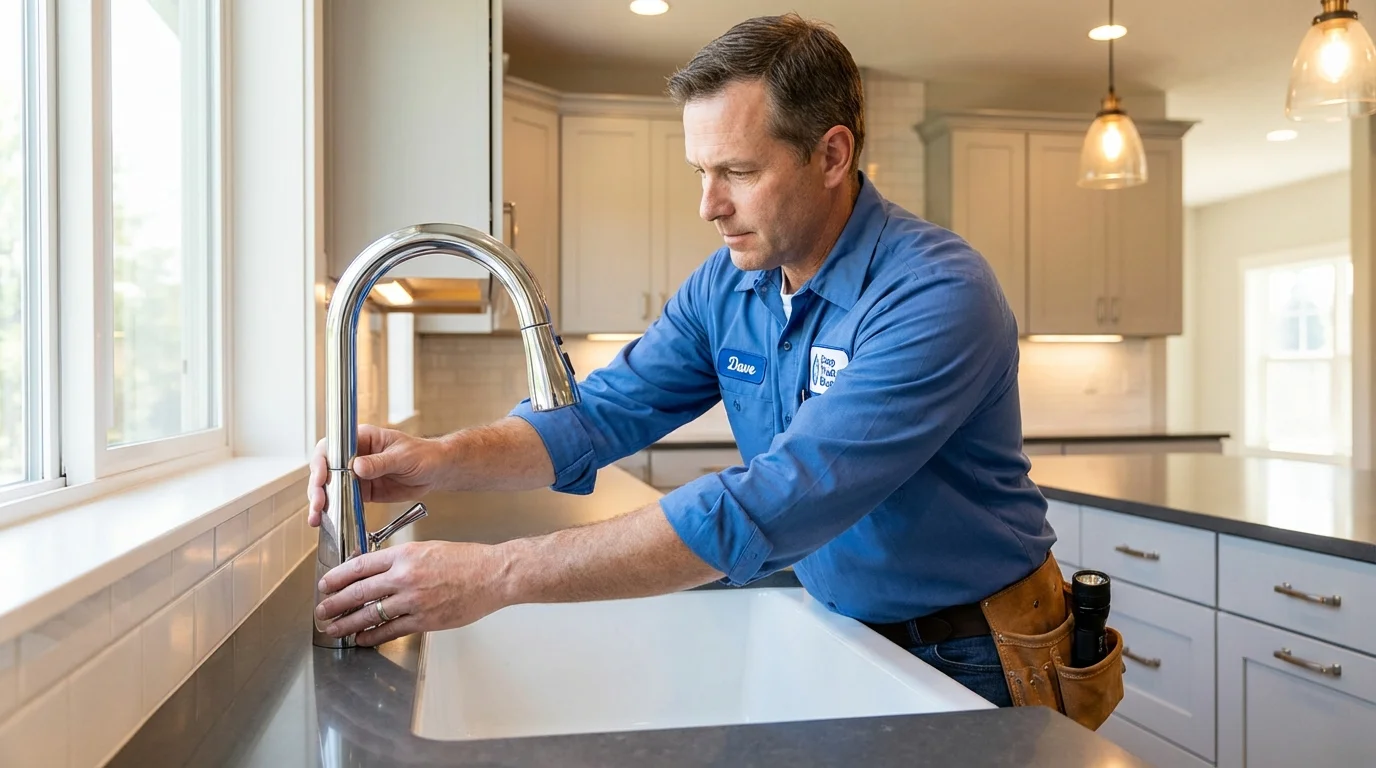 Kitchen faucet installation by Johns Plumbing LLC in Frostburg
